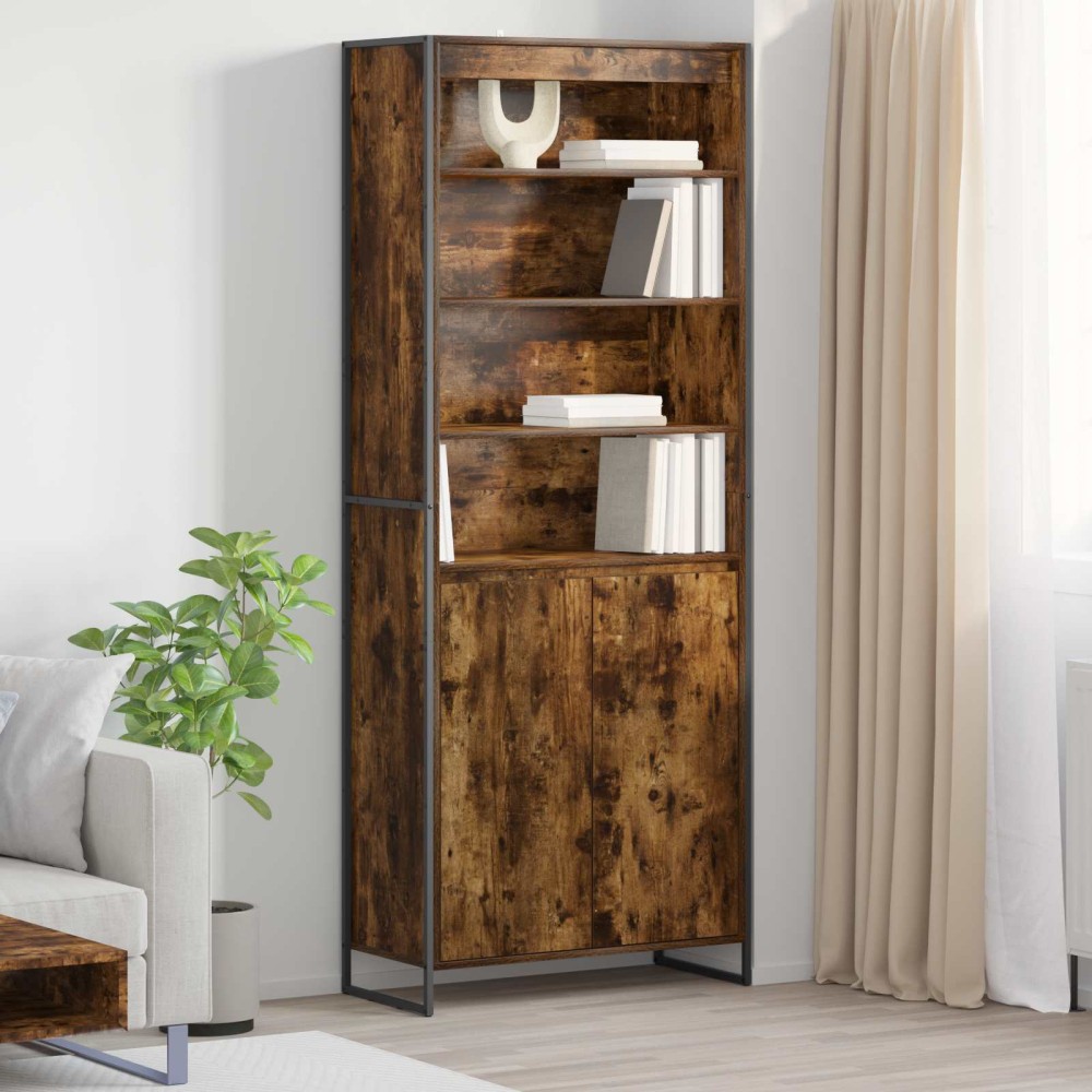 vidaXL Ψηλά Ντουλάπια Καπνιστό Δρύς 79 x 36 x 200 εκ.