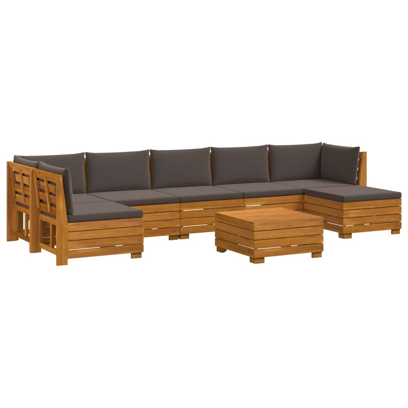 vidaXL 8 τμχ. Σειρά Καναπέ Εξωτερικού Στερεό Ξύλο Ακακίας Καφέ