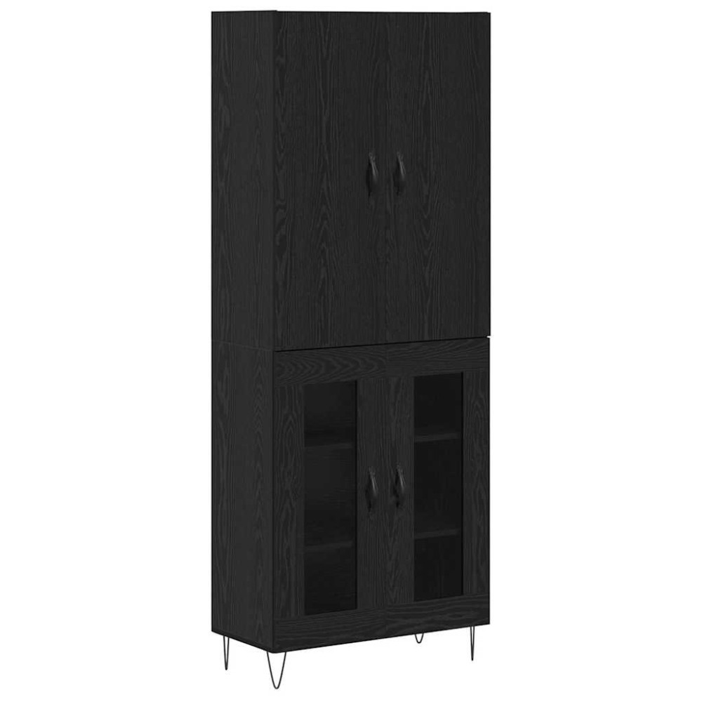 vidaXL Highboard 2 τμχ. Μαύρη Οξυά 69,5 x 34 x 180 εκ.