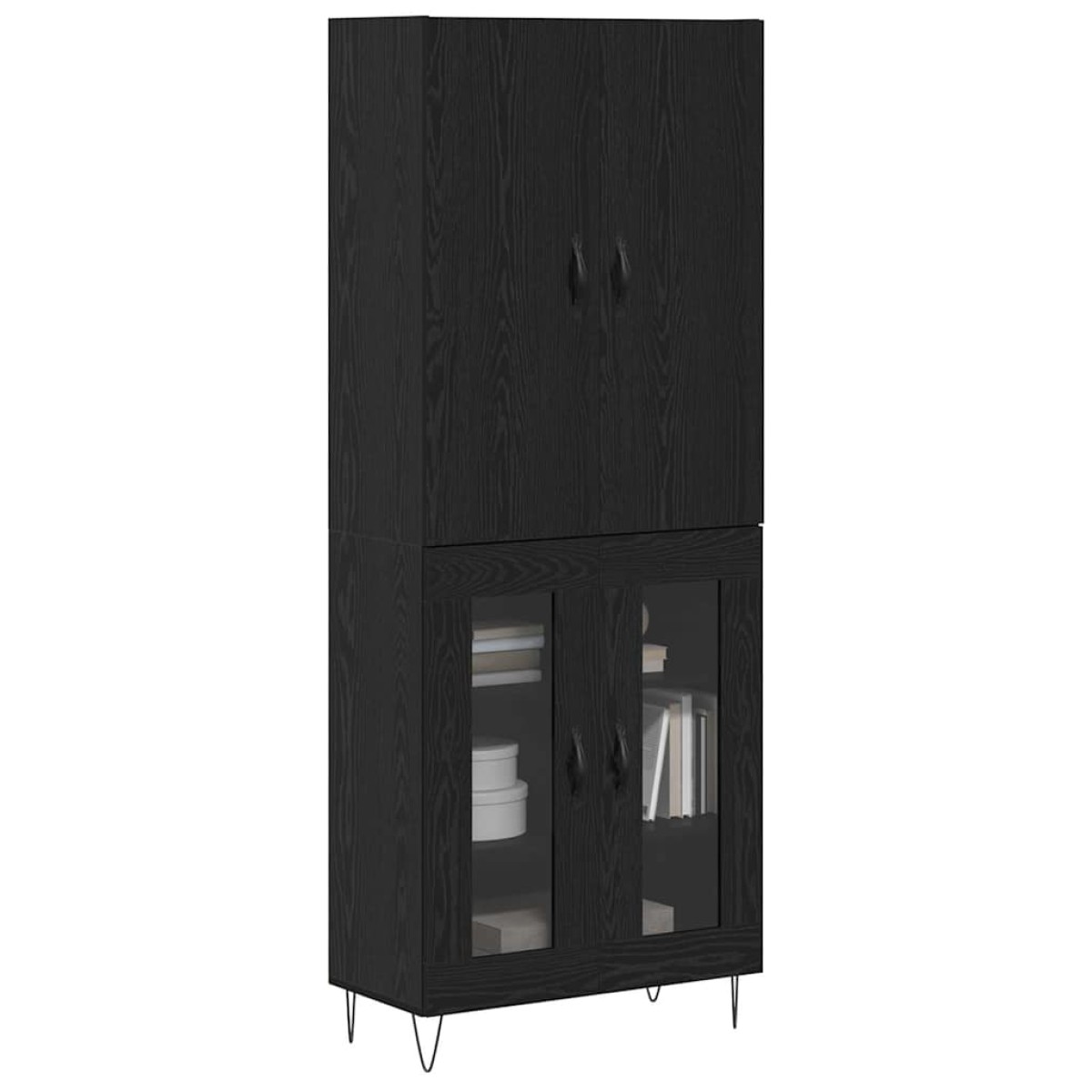 vidaXL Highboard 2 τμχ. Μαύρη Οξυά 69,5 x 34 x 180 εκ.