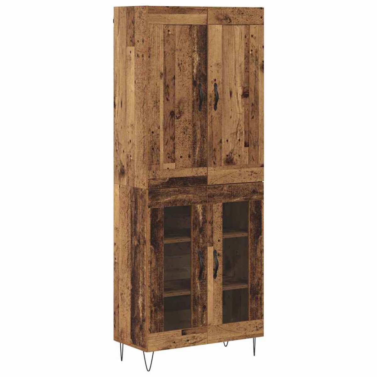 vidaXL Highboard Παλιό Ξύλο 69,5 x 34 x 180 εκ. Επεξεργασμένο Ξύλο