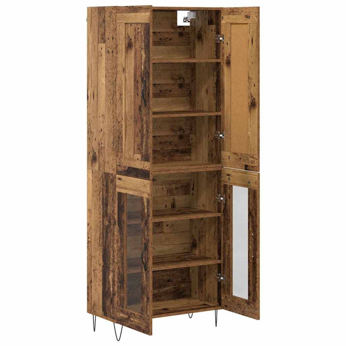 vidaXL Highboard Παλιό Ξύλο 69,5 x 34 x 180 εκ. Επεξεργασμένο Ξύλο