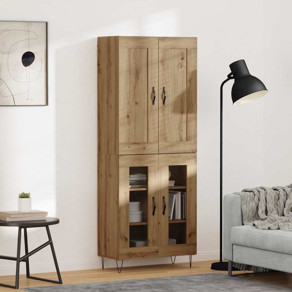 vidaXL Highboard Artisan Oak 69,5 x 34 x 180 εκ. Επεξεργασμένο Ξύλο