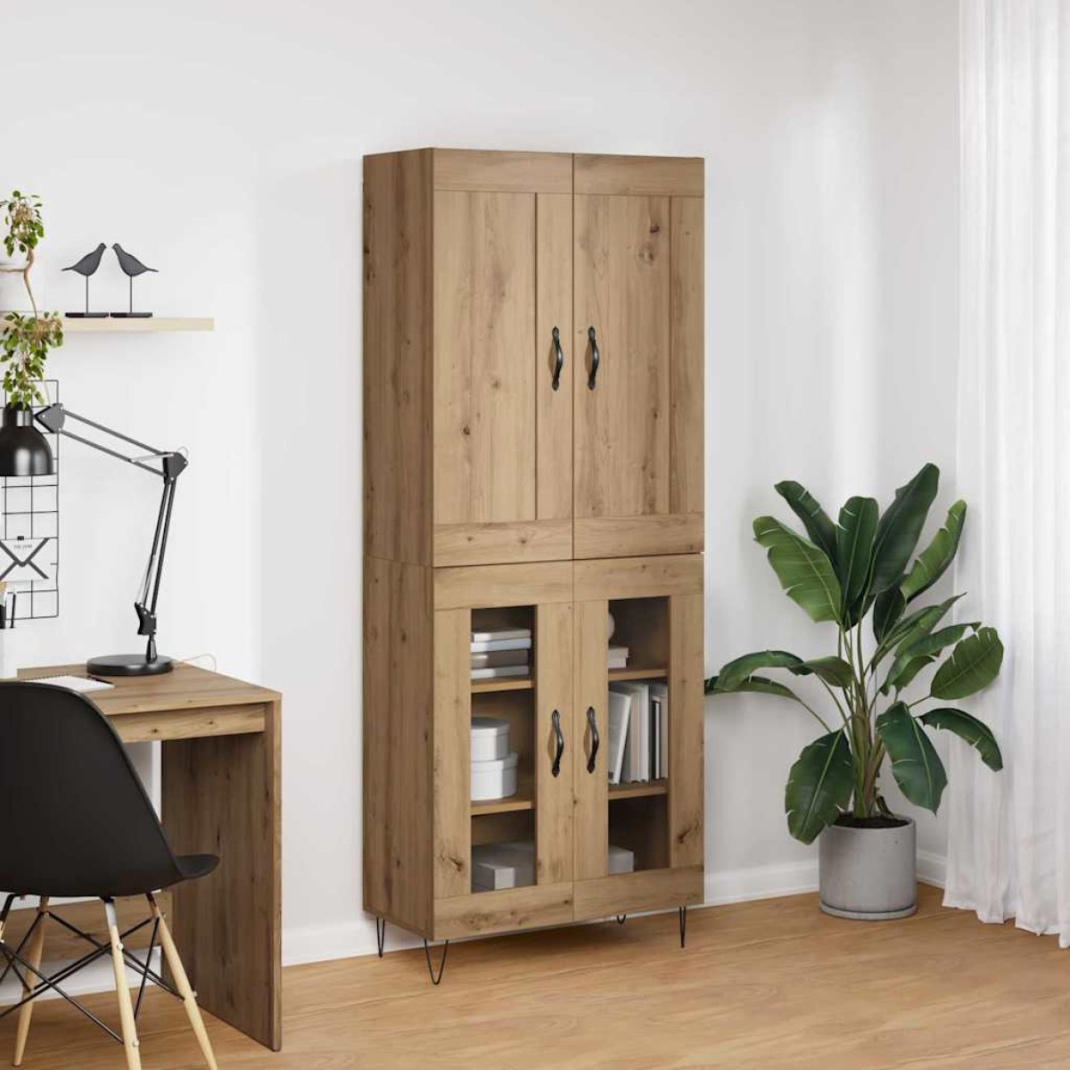 vidaXL Highboard Artisan Oak 69,5 x 34 x 180 εκ. Επεξεργασμένο Ξύλο