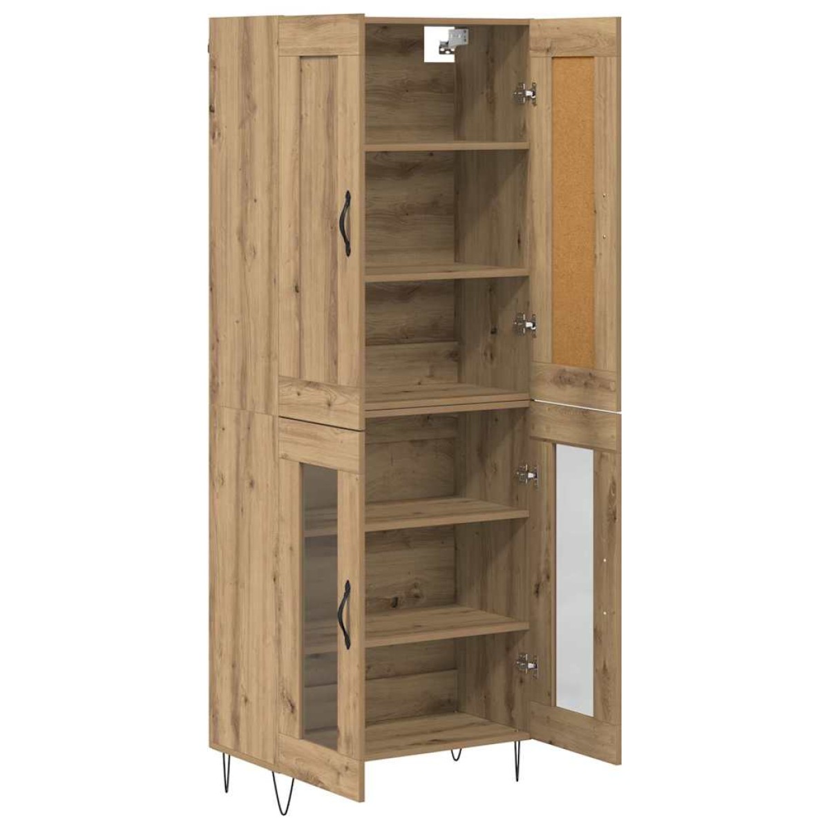 vidaXL Highboard Artisan Oak 69,5 x 34 x 180 εκ. Επεξεργασμένο Ξύλο