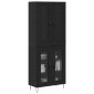 vidaXL Highboard Μαύρη Οξυά 69,5 x 34 x 180 εκ. Επεξεργασμένο Ξύλο