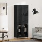 vidaXL Highboard Μαύρη Οξυά 69,5 x 34 x 180 εκ. Επεξεργασμένο Ξύλο