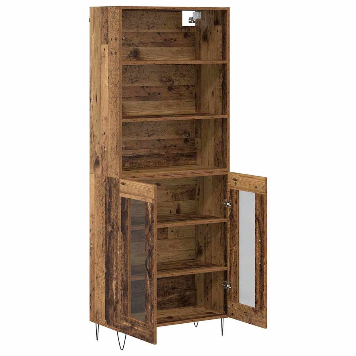 vidaXL Highboard 2 τμχ. Παλιό ξύλο 69,5 x 34 x 180 εκ.