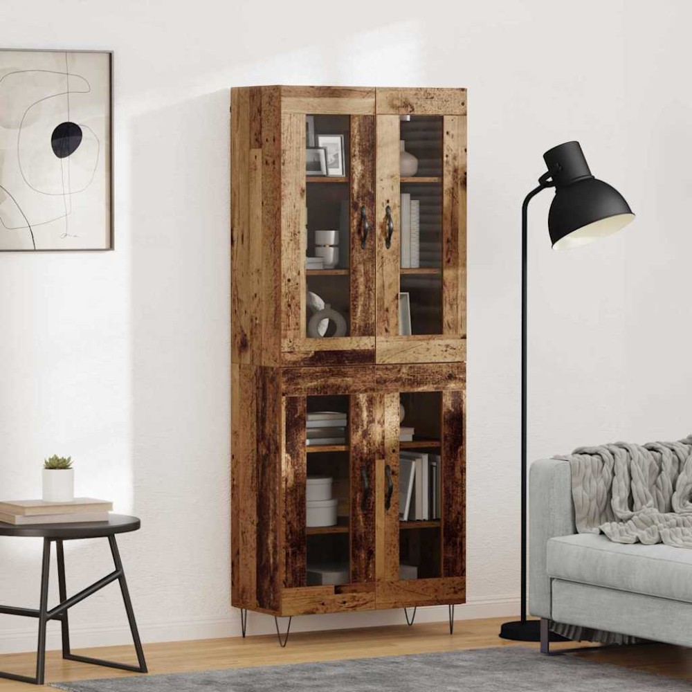 vidaXL Highboard Παλιό Ξύλο 69,5 x 34 x 90 εκ. Επεξεργασμένο Ξύλο