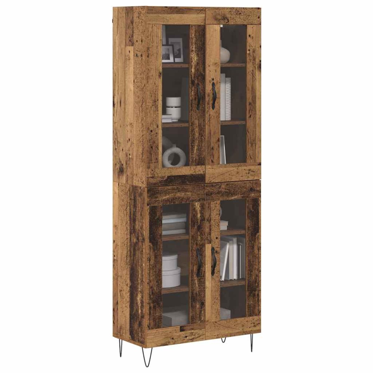 vidaXL Highboard Παλιό Ξύλο 69,5 x 34 x 90 εκ. Επεξεργασμένο Ξύλο