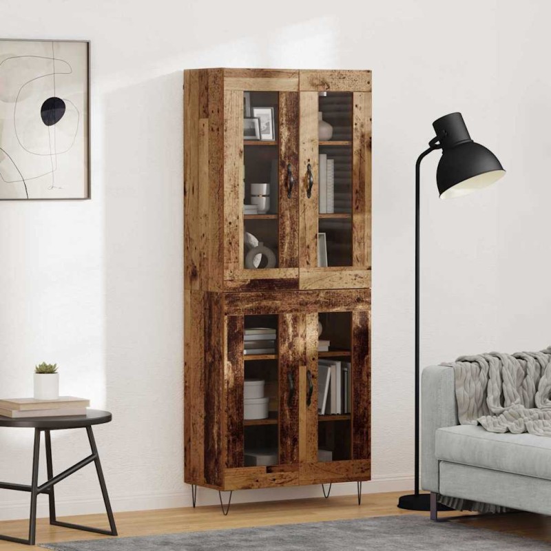 vidaXL Highboard Παλιό Ξύλο 69,5 x 34 x 90 εκ. Επεξεργασμένο Ξύλο