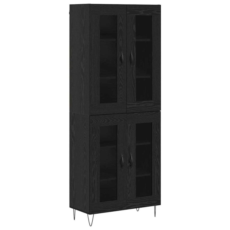 vidaXL Highboard Μαύρη Οξυά 69,5 x 34 x 90 εκ. Επεξεργασμένο Ξύλο