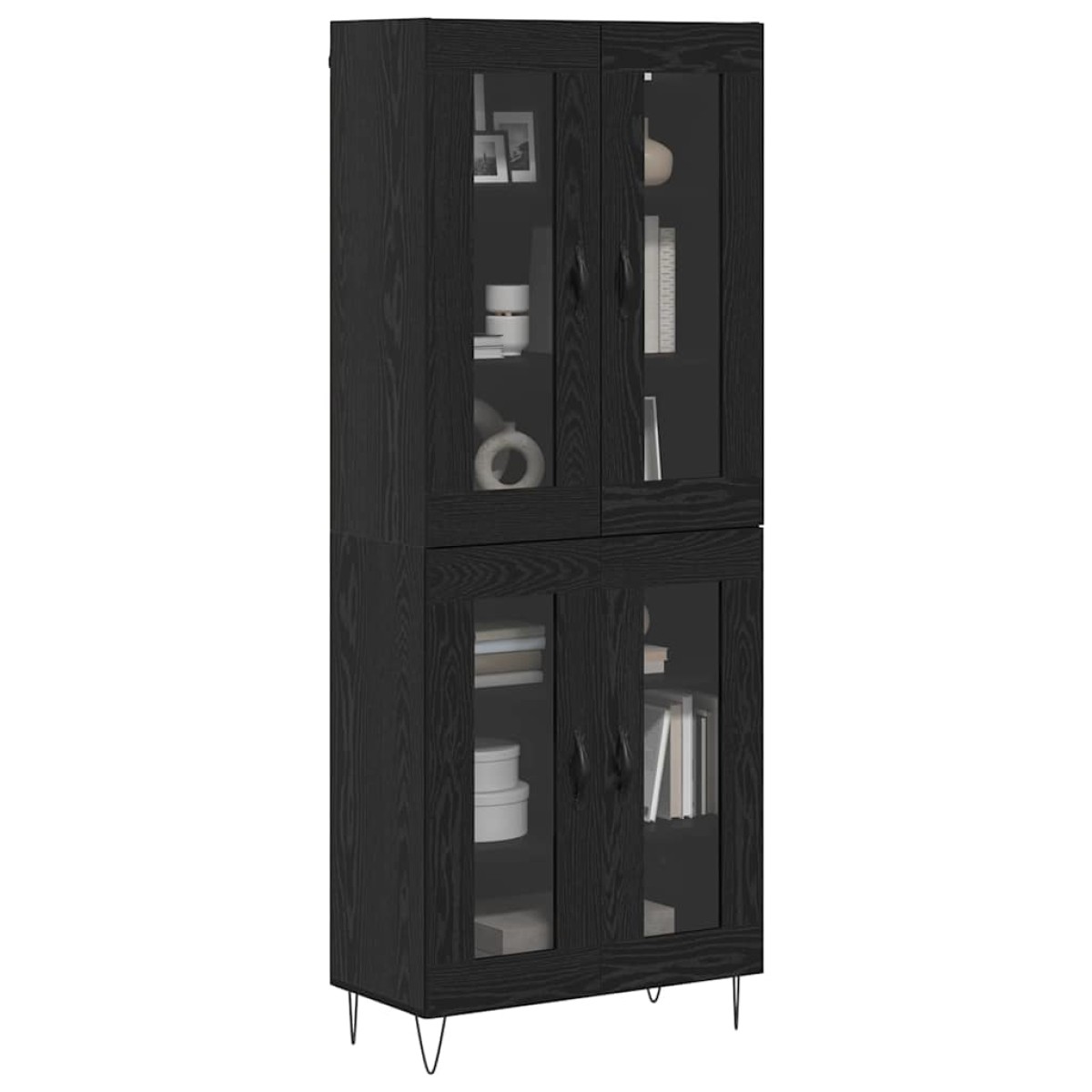 vidaXL Highboard Μαύρη Οξυά 69,5 x 34 x 90 εκ. Επεξεργασμένο Ξύλο