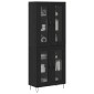 vidaXL Highboard Μαύρη Οξυά 69,5 x 34 x 90 εκ. Επεξεργασμένο Ξύλο