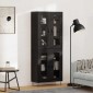 vidaXL Highboard Μαύρη Οξυά 69,5 x 34 x 90 εκ. Επεξεργασμένο Ξύλο