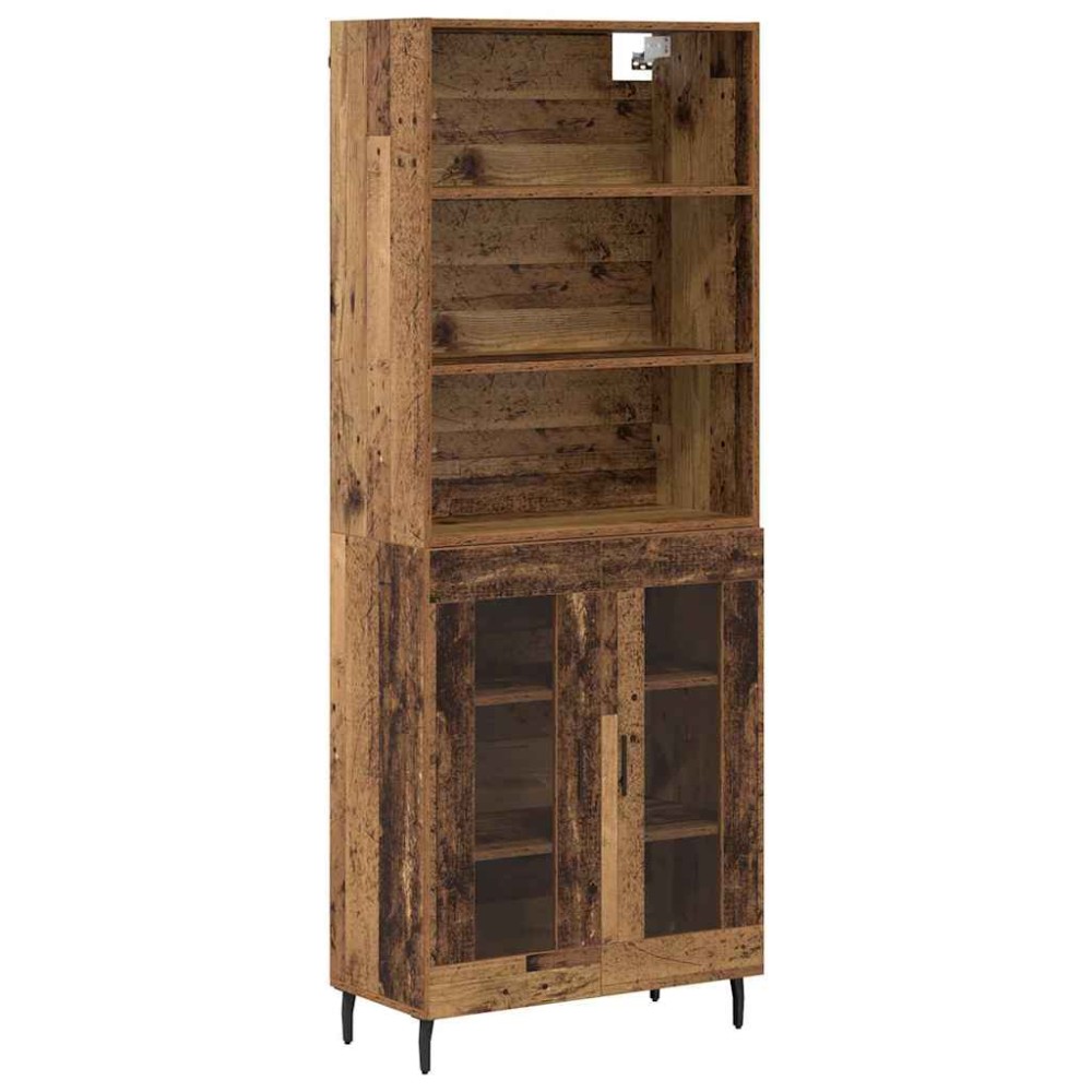 vidaXL Highboard 2 τμχ. Παλιό Ξύλο 69,5 x 32,5 x 180 εκ