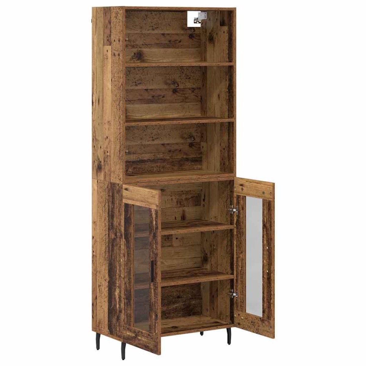 vidaXL Highboard 2 τμχ. Παλιό Ξύλο 69,5 x 32,5 x 180 εκ