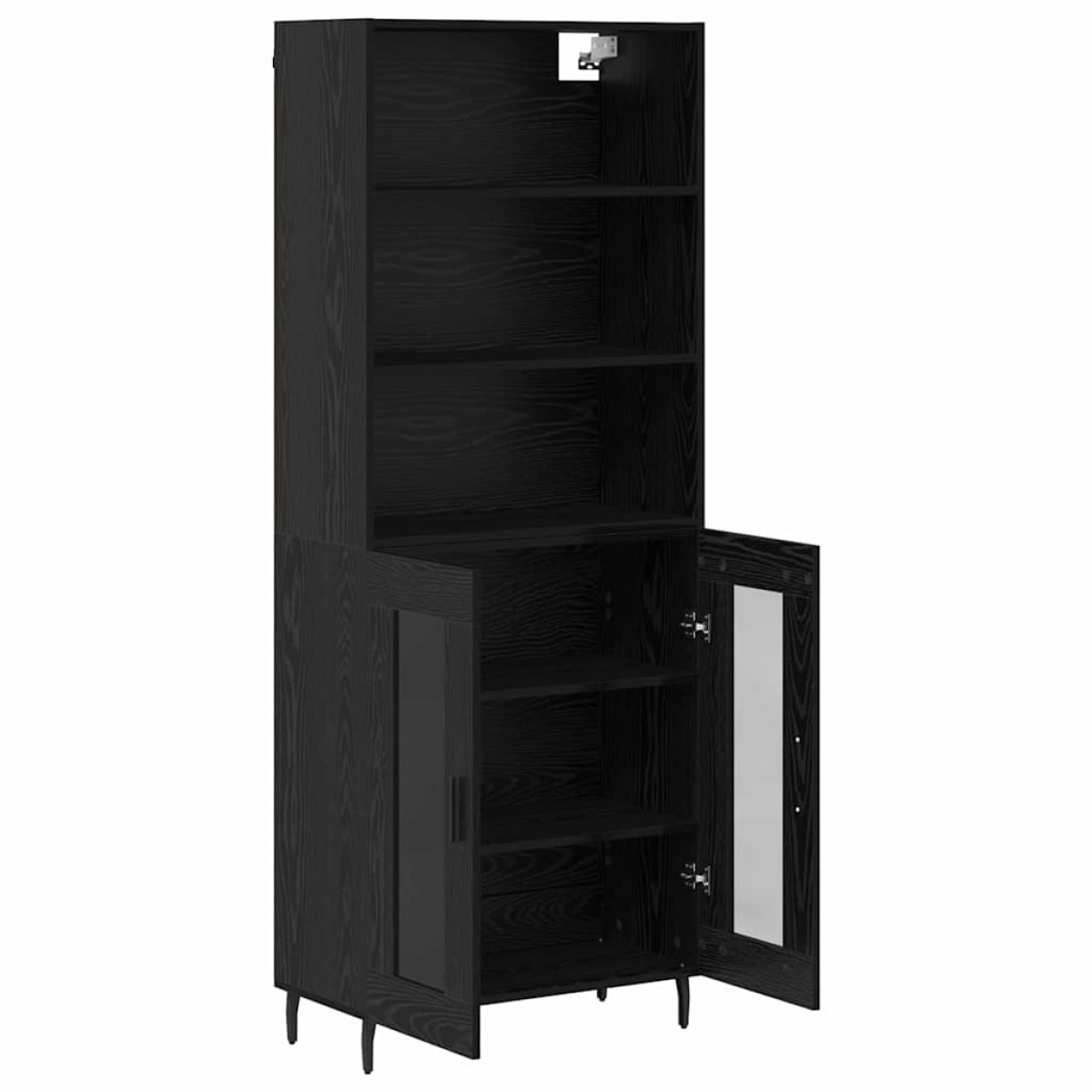 vidaXL Highboard 2 τμχ. Μαύρη Οξυά 69,5 x 32,5 x 180 εκ