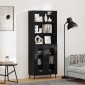 vidaXL Highboard 2 τμχ. Μαύρη Οξυά 69,5 x 32,5 x 180 εκ