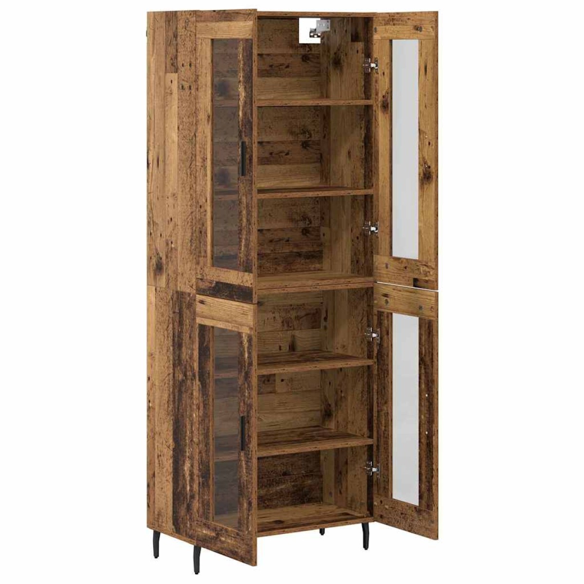 vidaXL Highboard 2 τμχ. Παλιό ξύλο 69,5 x 34 x 180 εκ.