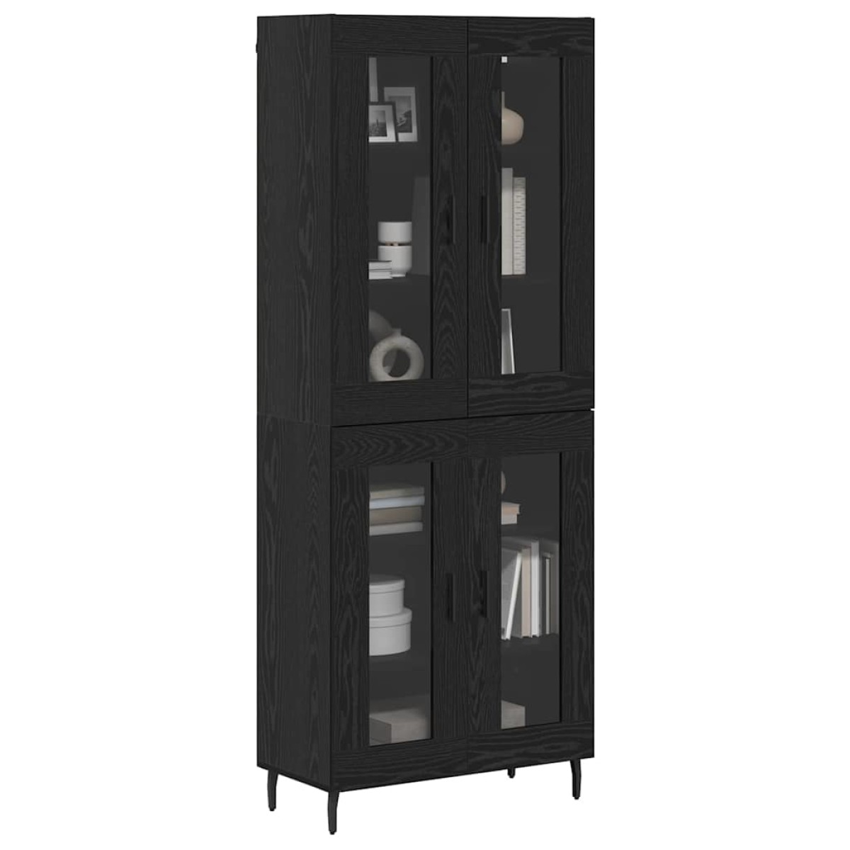 vidaXL Highboard 2 τμχ. Μαύρη Οξυά 69,5 x 34 x 180 εκ.
