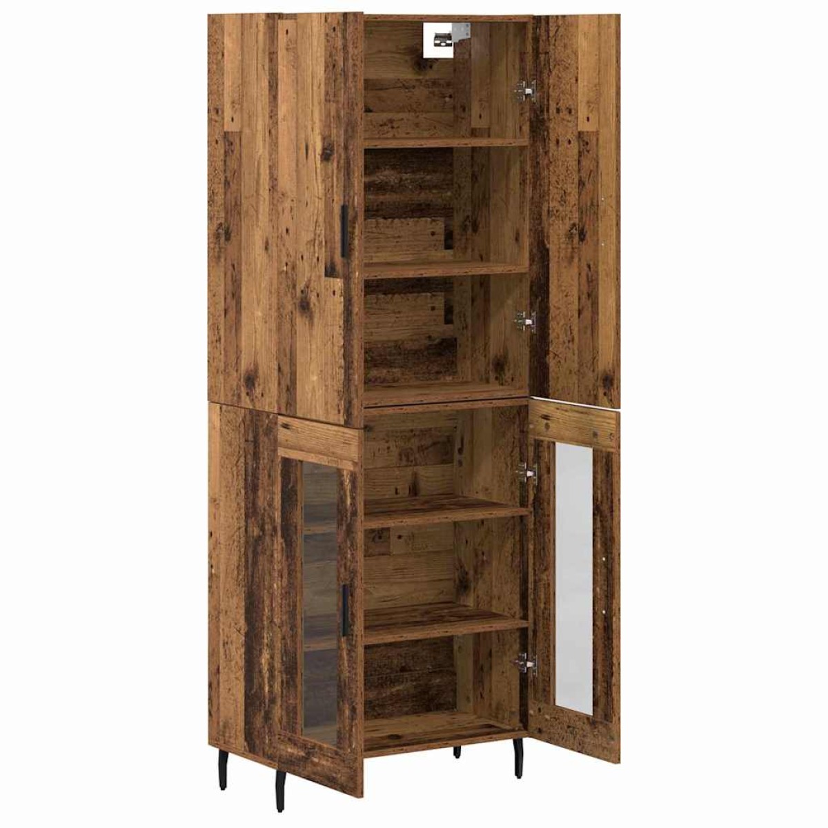 vidaXL Highboard Παλαιό ξύλο 69,5 x 34 x 180 εκ. Επεξεργασμένο ξύλο