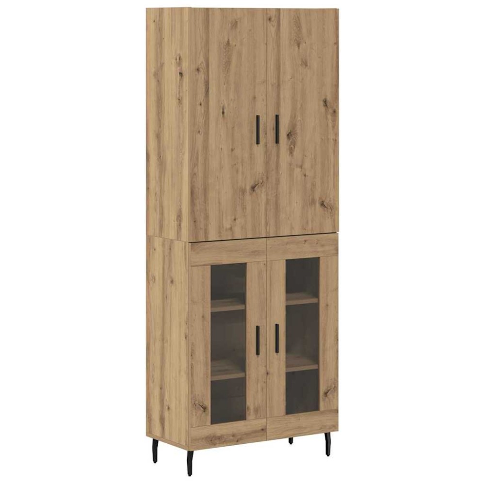 vidaXL Highboard 2 τμχ. Παλιό Ξύλο 69,5 x 34 x 180 εκ.