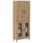 vidaXL Highboard 2 τμχ. Παλιό Ξύλο 69,5 x 34 x 180 εκ.