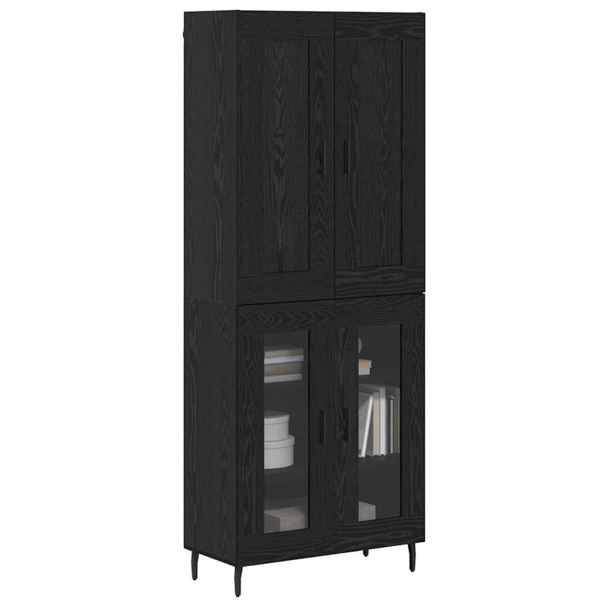 vidaXL Highboard 2 τμχ. Μαύρη Οξυά 69,5 x 34 x 180 εκ.
