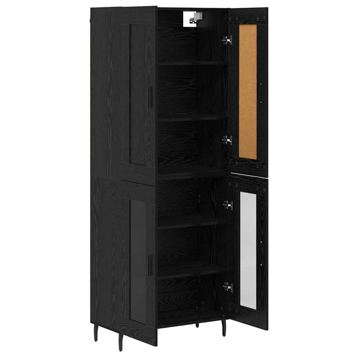 vidaXL Highboard 2 τμχ. Μαύρη Οξυά 69,5 x 34 x 180 εκ.