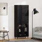 vidaXL Highboard 2 τμχ. Μαύρη Οξυά 69,5 x 34 x 180 εκ.