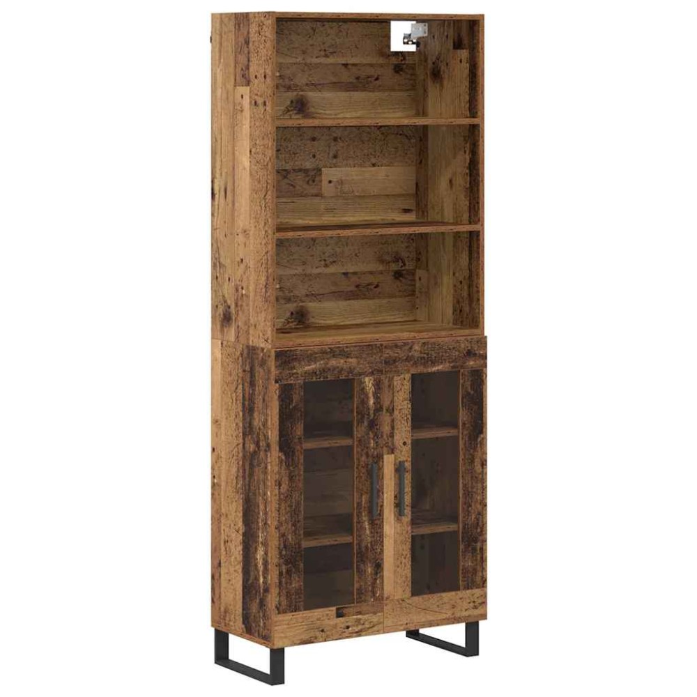 vidaXL Highboard 2 τμχ. Παλιό ξύλο 69,5 x 34 x 180 εκ.