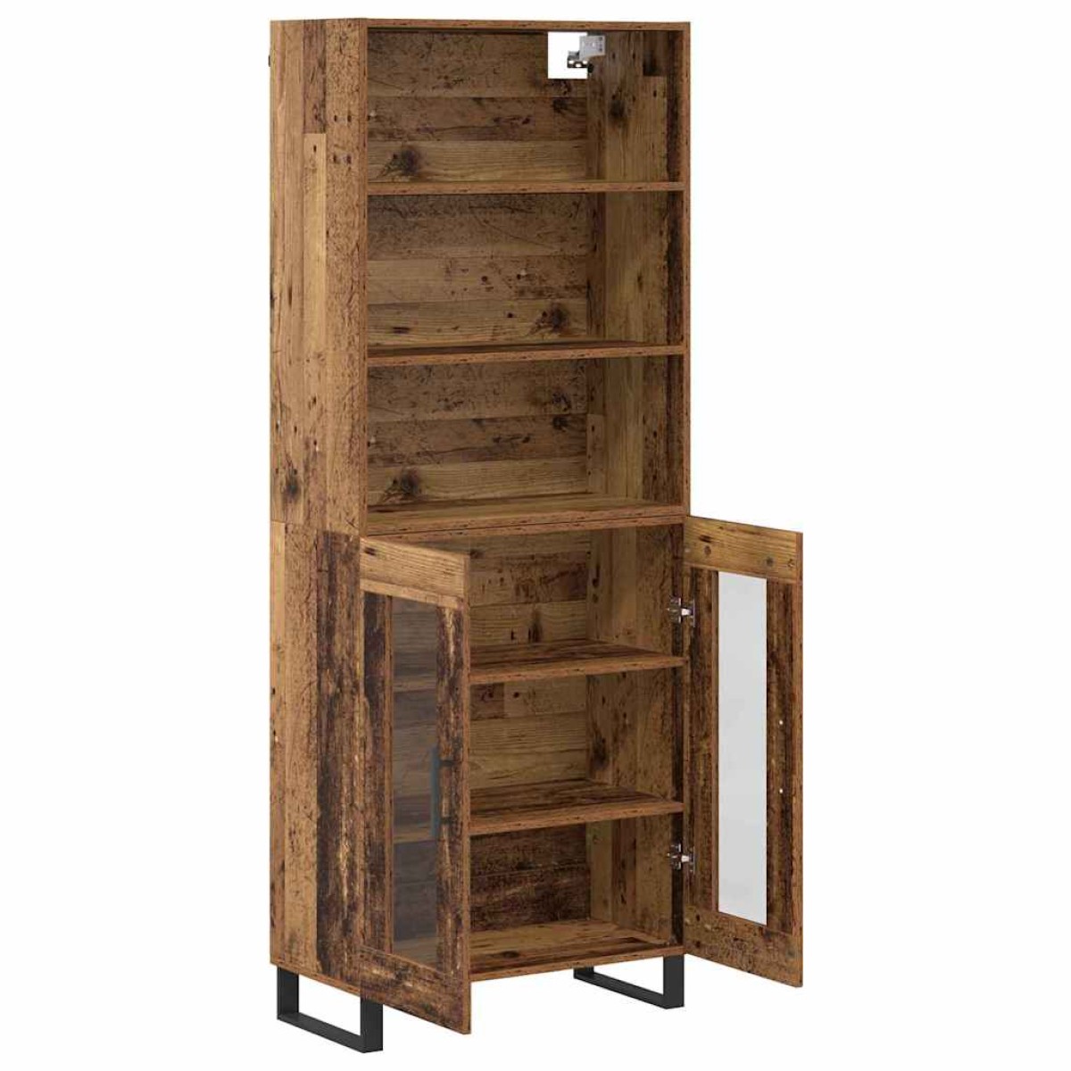 vidaXL Highboard 2 τμχ. Παλιό ξύλο 69,5 x 34 x 180 εκ.