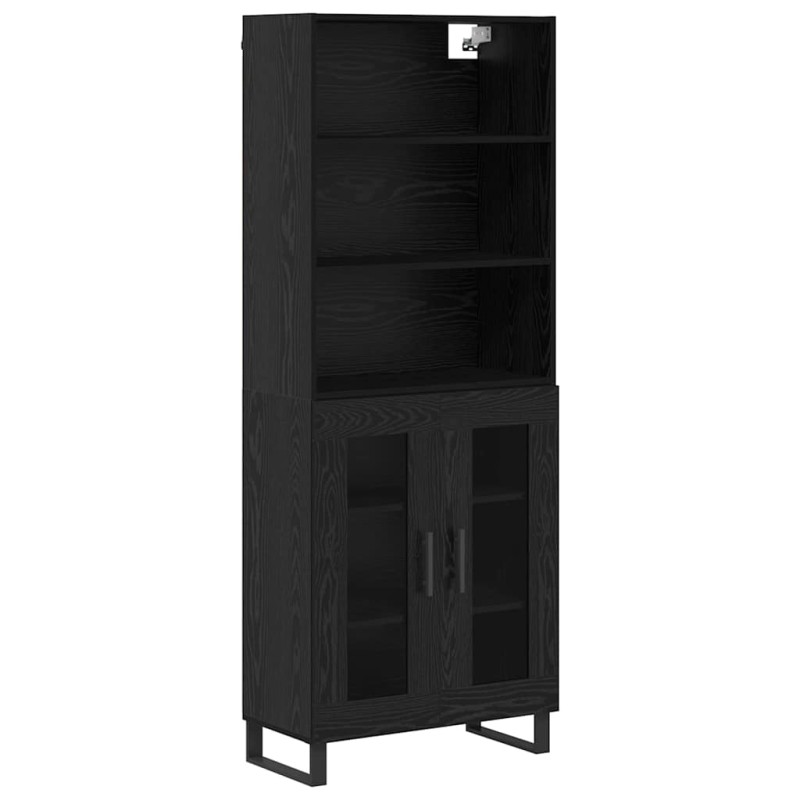 vidaXL Highboard 2 τμχ. Μαύρη Οξυά 69,5 x 34 x 180 εκ.