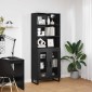 vidaXL Highboard 2 τμχ. Μαύρη Οξυά 69,5 x 34 x 180 εκ.