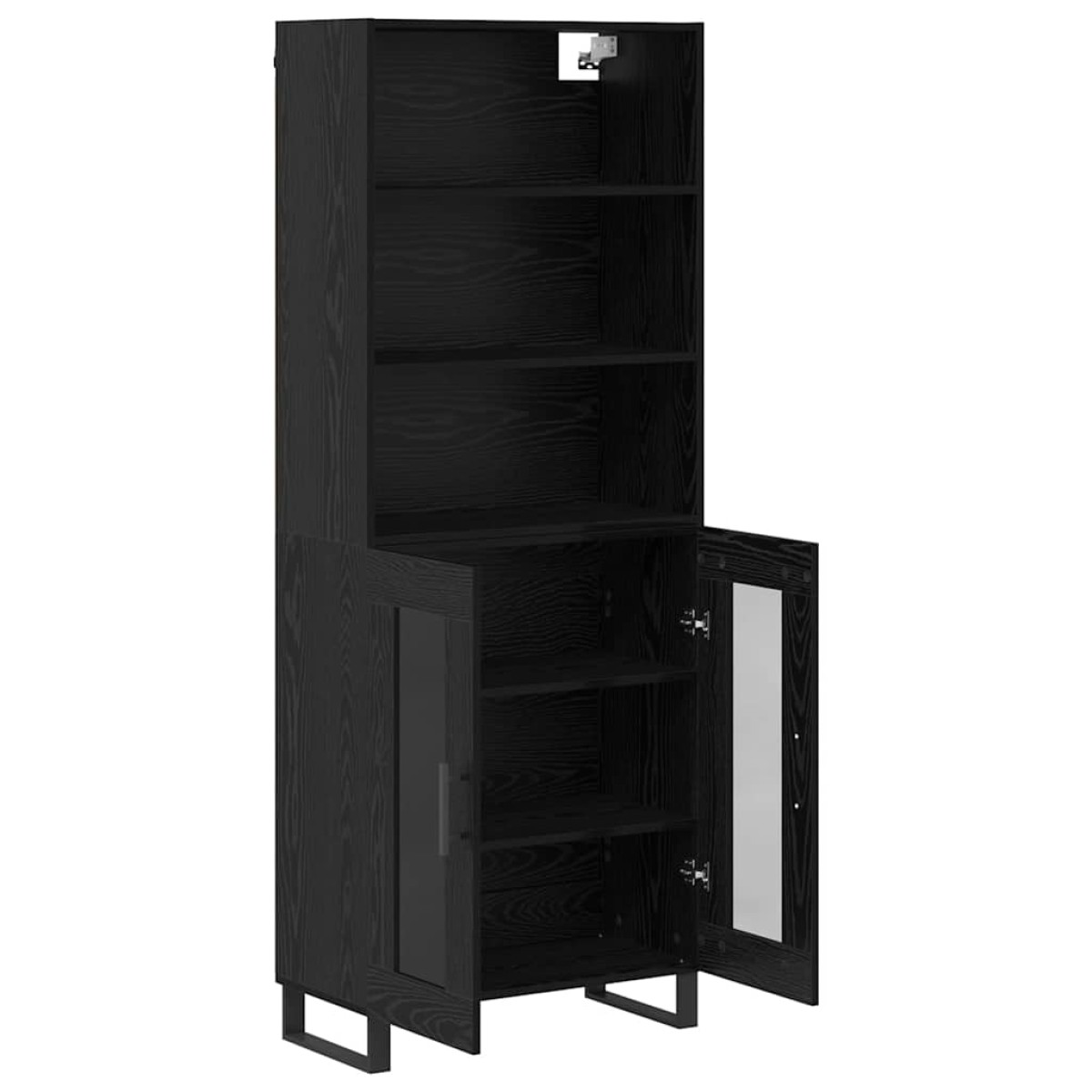 vidaXL Highboard 2 τμχ. Μαύρη Οξυά 69,5 x 34 x 180 εκ.