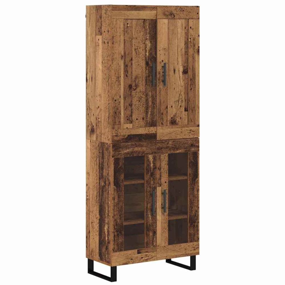 vidaXL Highboard 2 τμχ. Παλιό ξύλο 69,5 x 34 x 180 εκ.