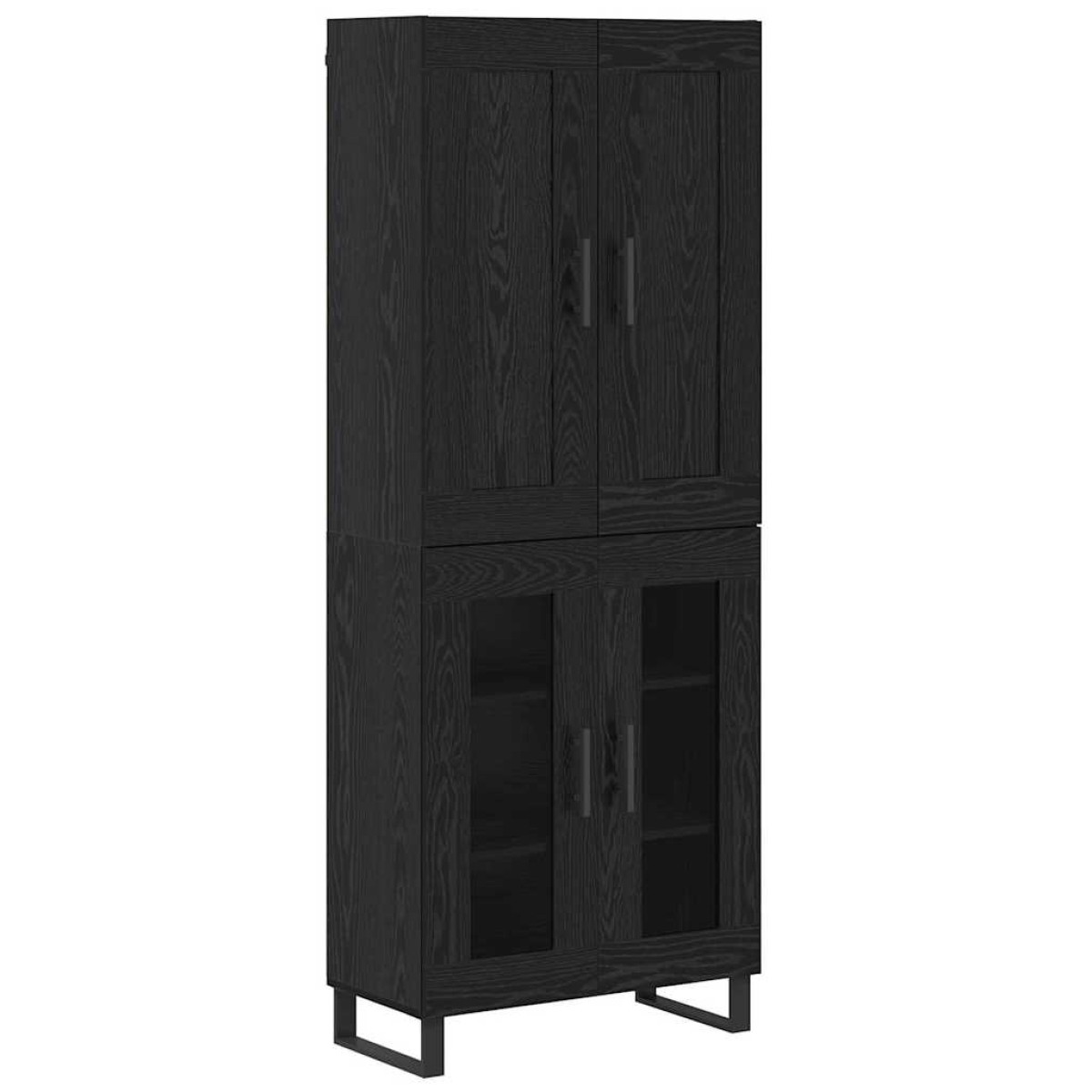 vidaXL Highboard 2 τμχ. Μαύρη Οξυά 69,5 x 34 x 180 εκ.