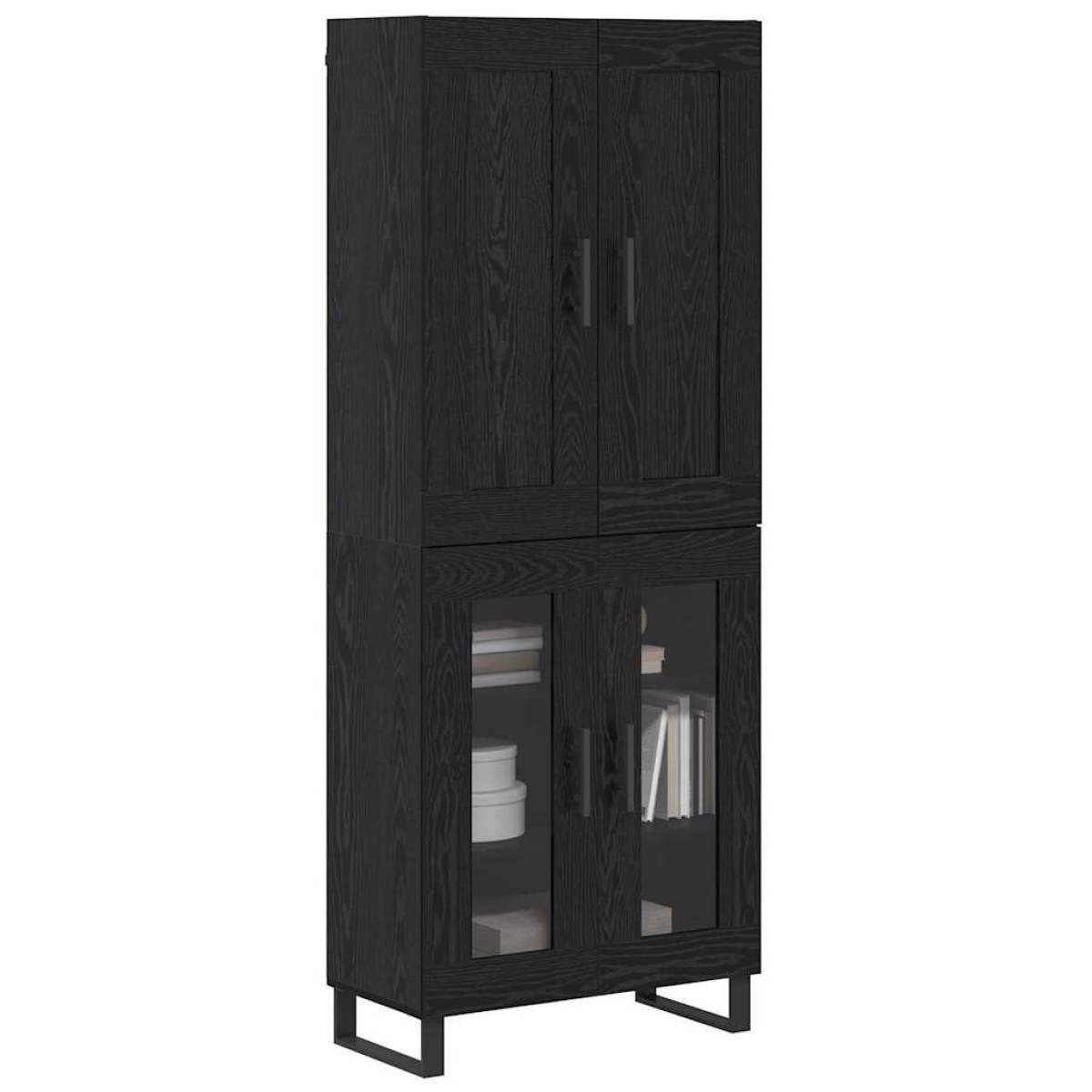 vidaXL Highboard 2 τμχ. Μαύρη Οξυά 69,5 x 34 x 180 εκ.