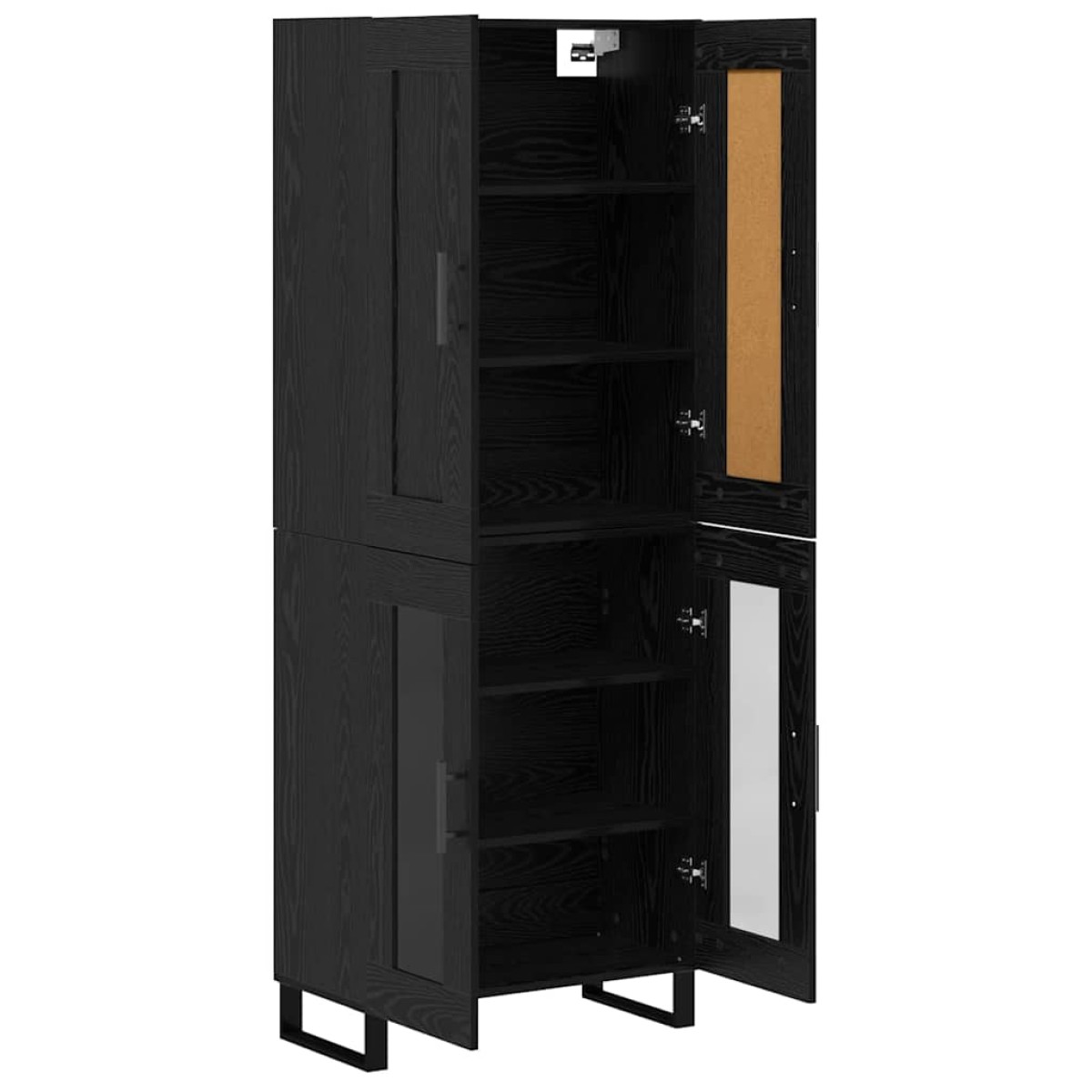 vidaXL Highboard 2 τμχ. Μαύρη Οξυά 69,5 x 34 x 180 εκ.