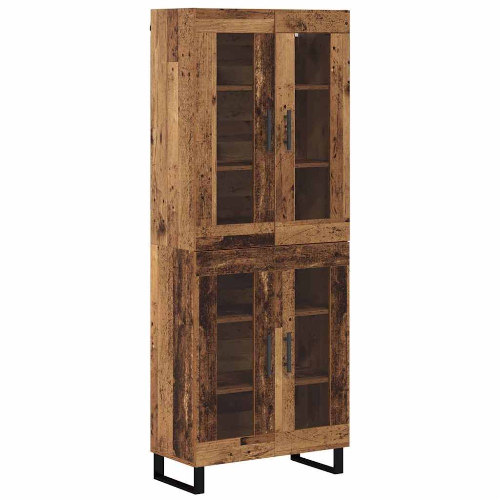 vidaXL Highboard 2 τμχ. Παλιό Ξύλο 69,5 x 34 x 180 εκ.