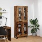 vidaXL Highboard 2 τμχ. Παλιό Ξύλο 69,5 x 34 x 180 εκ.