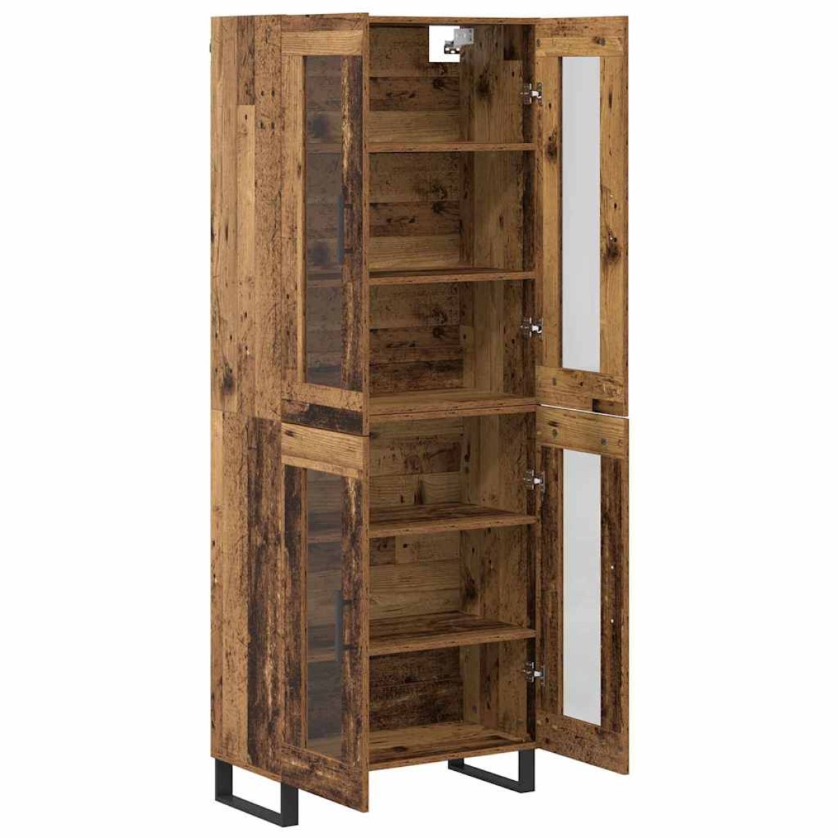 vidaXL Highboard 2 τμχ. Παλιό Ξύλο 69,5 x 34 x 180 εκ.
