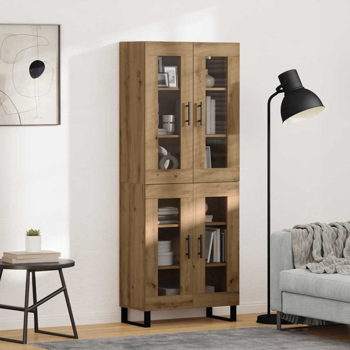 vidaXL Highboard 2 τμχ. Artisan Oak 69,5 x 34 x 180 εκ.