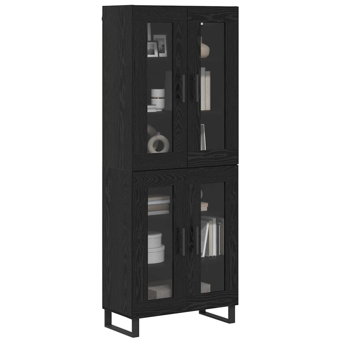 vidaXL Highboard 2 τμχ. Μαύρη Οξυά 69,5 x 34 x 180 εκ.