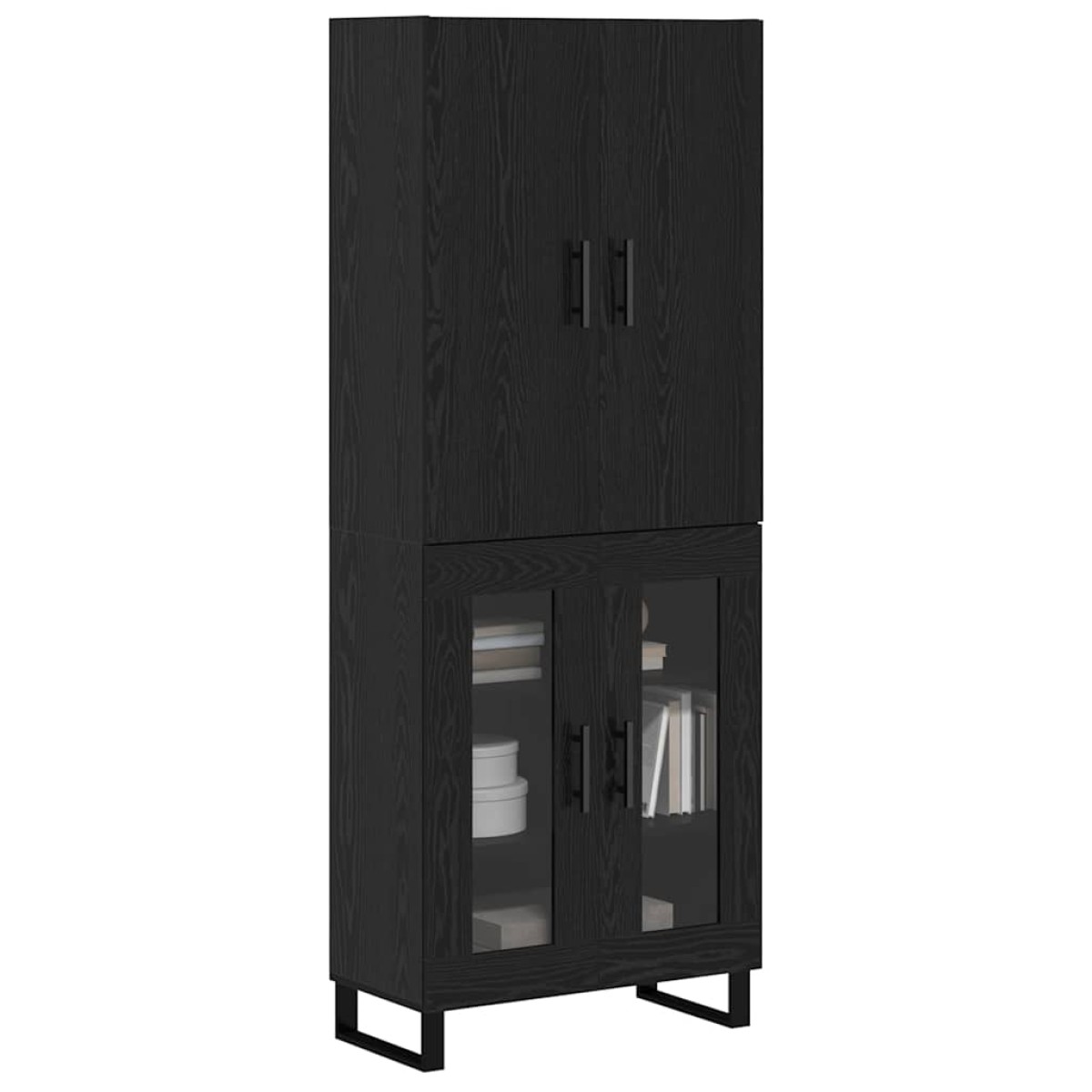 vidaXL Highboard 2 τμχ. Μαύρη Οξυά 69,5 x 34 x 180 εκ.