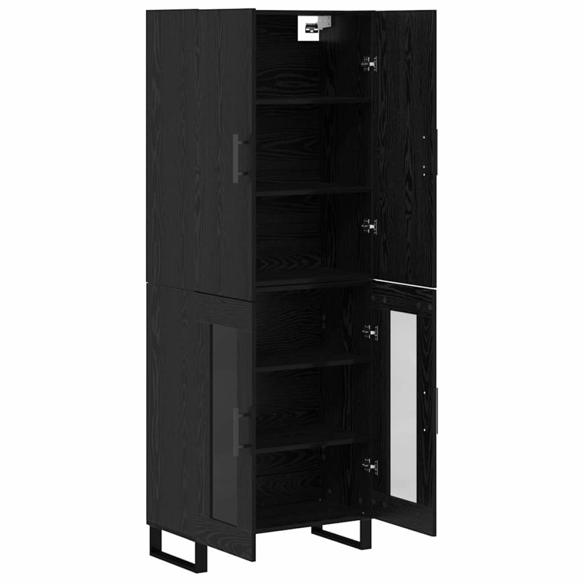 vidaXL Highboard 2 τμχ. Μαύρη Οξυά 69,5 x 34 x 180 εκ.