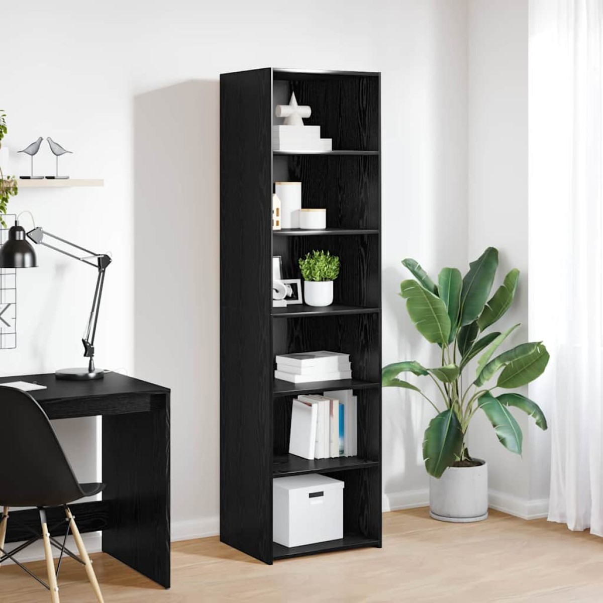 vidaXL Ντουλαπιού (Cabinet) Μαύρη Οξυά 50 x 41 x 185 εκ.