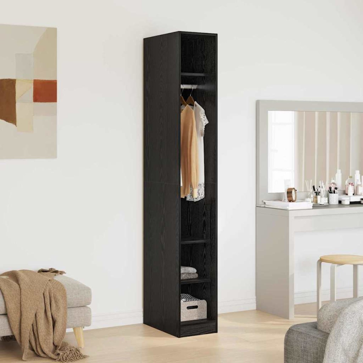 vidaXL Ντουλάπι Μαύρη Οξυά 50 x 30 x 200 εκ Επεξεργασμένο Ξύλο
