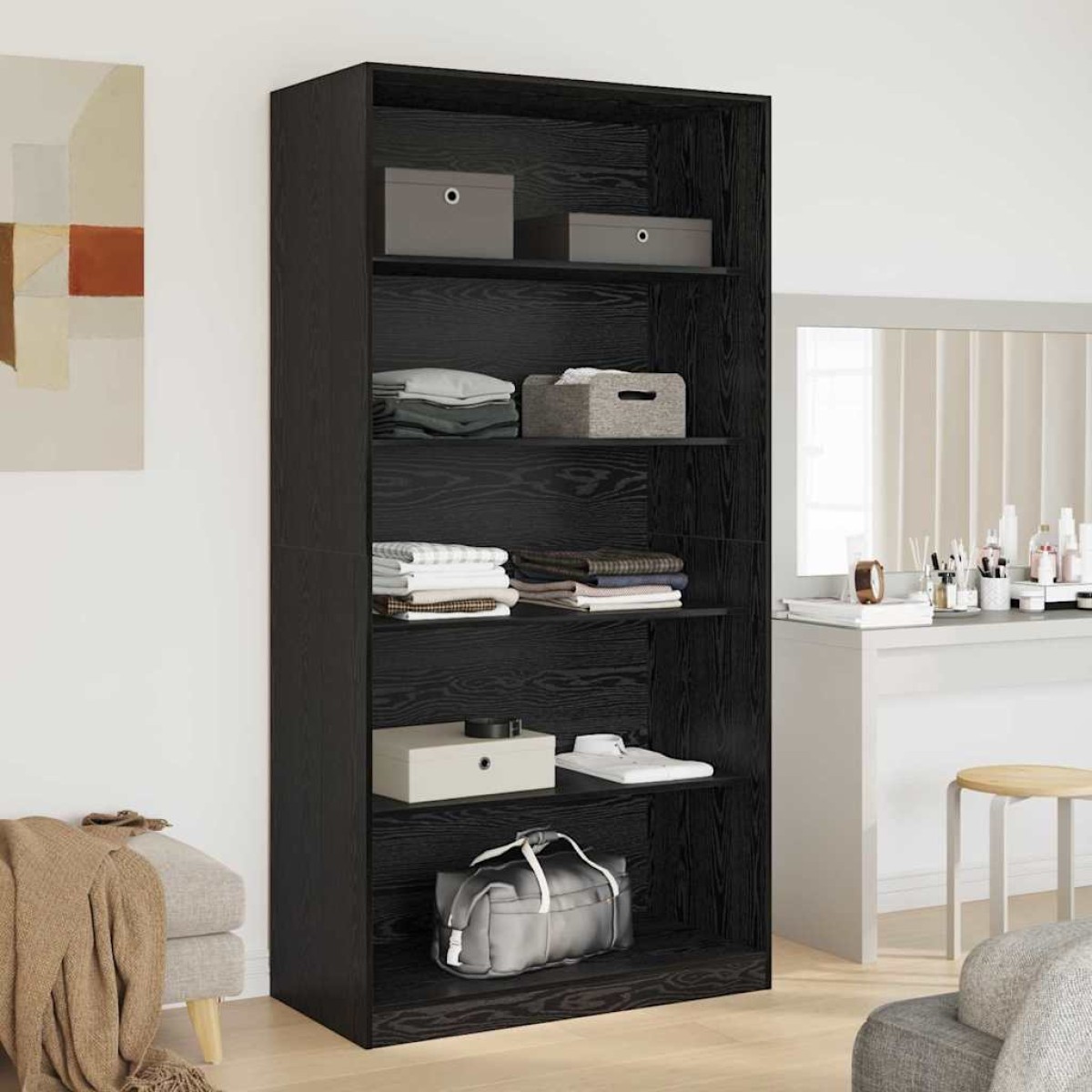 vidaXL Ντουλάπι Μαύρη Οξυά 100 x 50 x 200 εκ Επεξεργασμένο Ξύλο